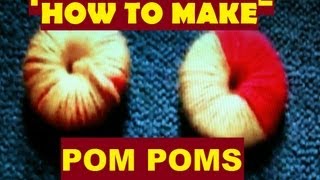 How to make pom poms the easy way with cardboard discs and wool [upl. by Leilani]