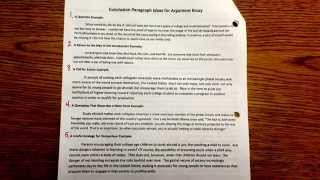 Argument Essay Conclusion Paragraph [upl. by Aniaj107]