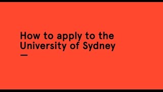 How to apply to the University of Sydney [upl. by Ahker]