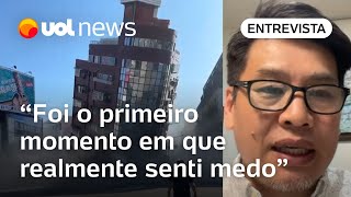 Terremoto em Taiwan foi muito forte diz brasileiro que vive no país Realmente senti medo [upl. by Rednal]