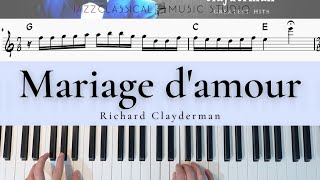 Mariage damour  Richard Clayderman   Piano Tutorial EASY  WITH Music Sheet  JCMS [upl. by Elinnet424]