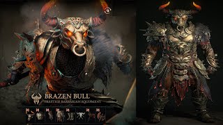 Brazen Bull Barbarian Equipment  Diablo 4 Cosmetic Showcase [upl. by Atrice]