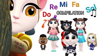 My Talking Angela 2😍 vs Talking Tom Friends Squid Game Do Re Mi Fa Sol COMPILATION🎼 [upl. by Llennehc352]