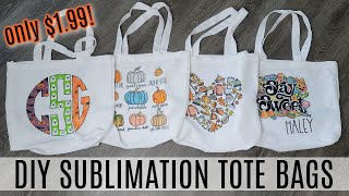 How to Sublimate on Tote Bags  Perfect Trick or Treat Bags [upl. by Atteselrahc]