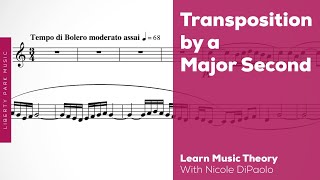 Transposition by a Major Second  ABRSM Theory  Grade 5  Video Lesson [upl. by Adnir]