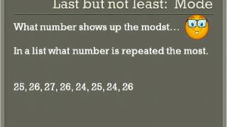 Mean median Mode Simplifying Math [upl. by Fadiman]