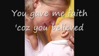 Because You Loved Me Celine Dion with Lyrics  Dedication to Mothers [upl. by Ornstead887]