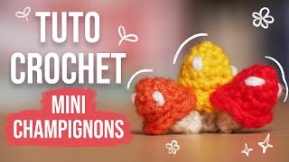 Mini champignons au crochet 🍄 Tuto rapide et facile [upl. by Susie]