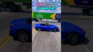 Qual carro passa por baixo do trailer e sobrevive beamng beamngdrive game gaming jogos carros [upl. by Clarance]