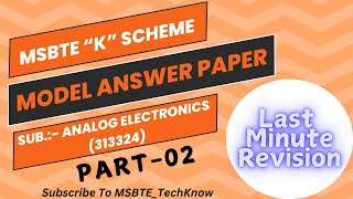 Model Answer Paper ExplainPart02 Analog Electronics K scheme MSBTE Diploma 2ndYearElectronics [upl. by Vanhomrigh]