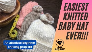 The Easiest Knitted Baby Hat Ever [upl. by Mozes]