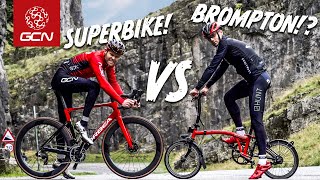 Can A Folding Bike Climb Superbike Vs Brompton Challenge [upl. by Ola221]