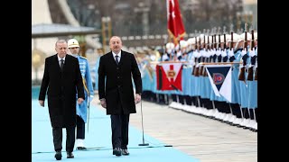 President Erdogan receives Azerbaijani President Ilham Aliyev with an official welcoming ceremony [upl. by Assirroc]