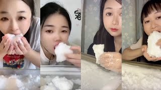 ONLY BITES white squeaky crunchy Humidifier frost  ASMR ice eating [upl. by Shulins]