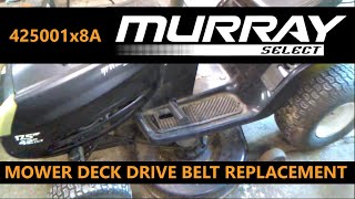 Murray 425001x8A Deck Belt Replacement [upl. by Aikemaj422]