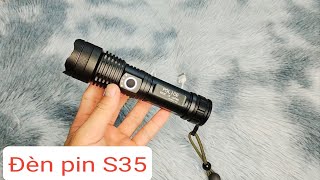 Review Đèn Pin S35 Chiếu Sáng 400M  Đèn Pin Cầm Tay Siêu Sáng  Sđt  Zalo 0375673715 [upl. by Gnuh]