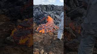 LAVA SCIENCE Iceland Volcano Eruption July 2023 lava viral volcano science iceland geology [upl. by Chaddy386]