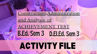 Activity file  Achievement test  BEd sem3  DElEd sem3  field Engagement with community  gndu [upl. by Asreht918]