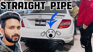 Straight piped my C63 AMG 🤩  LOUD W204  Team Sinister [upl. by Enilrahc]