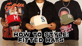 How to Style Fitted Hats  Streetwear Fitted Hat Outfit Ideas [upl. by Puttergill]