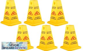 VEVOR 6 Pack Floor Safety Cone 26Inch Wet Floor Sign Yellow Caution Review [upl. by Mohamed]