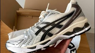 NR1 ASICS Gel KAYANO 14 CreamBlack Lifestyle  Running  Hiker Sneakers [upl. by Braswell]