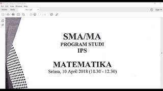 UN SMA 2018  Pembahasan UN 2018 UNBK  UNKP Matematika Program IPS Paket 1 Lengkap dengan Trick [upl. by Froma]