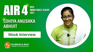 Lohiya Anushka Abhijit AIR 4 UPSC IFoS  Mock Interview  Vajiram amp Ravi [upl. by Hessney]