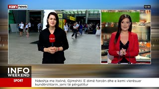 “14 avionë me tifozë Rinas  Gjermani” atmosfera në aeroportin quotNënë Terezaquot më e zjarrtë se kurrë [upl. by Adlitam471]