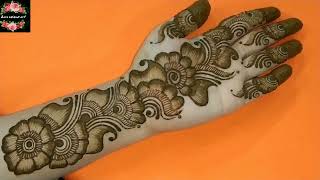 Rakhi Special  Beautiful Front Hand Mehndi  Easy Arabic Henna Mehndi Design 163 Zara Mehendi Art [upl. by Ymiaj965]