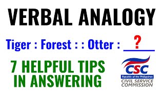 Verbal Analogy Tips for Civil Service Examination [upl. by Araas]