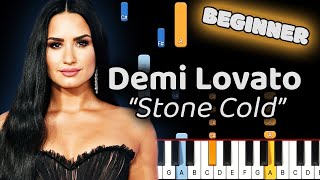 Demi Lovato Stone Cold Piano Tutorial Beginner [upl. by Yorel]