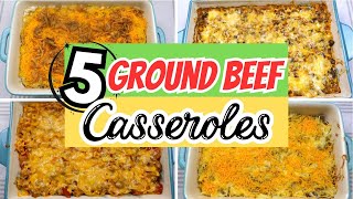 5 Amazing Super Easy Ground Beef Casserole Dishes  Quick amp Easy Dinner Recipes [upl. by Ahtelat]