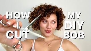 PROSTYLIST APPROACH TO A DIY BOB HAIRCUT ON CURLY HAIR [upl. by Panthia]