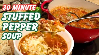 How to Make Stuffed Pepper Soup in 30 Minutes  Quick amp Delicious [upl. by Nolra]