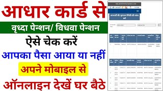 अब पेंशन का पैसा आधार नंबर से चेक करे 2024  Pension kaise check kare 2024  Pension Scheme 2024 [upl. by Brosy]