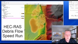 HEC RAS Debris Flow Speed Run [upl. by Bristow545]