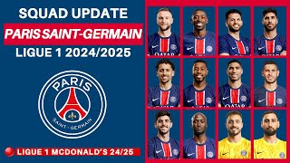 PARIS SAINTGERMAIN OFFICIAL SQUADS WITH JOÃO NEVES  PSG FC SQUAD UPDATE 202425  LIGUE 1 202425 [upl. by Akinohs]