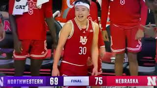 Keisei Tominaga Game Winning Deep Three Nebraska Husker Basketball vs Northwestern 12024 [upl. by Assi]