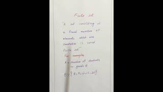 Finite set with examples fully explainedMathematicsMathsworld6 [upl. by Jaala]