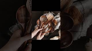 Wooden Spoon Set Wooden Serving spoon Short video [upl. by Akayas]