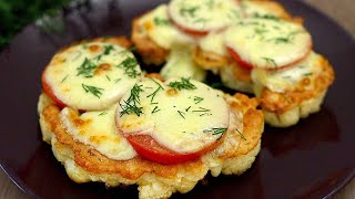 Blumenkohlsteak mit Tomaten und Käse Einfaches und leckeres Rezept [upl. by Britte942]