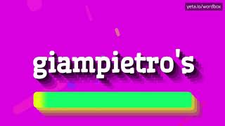 HOW PRONOUNCE GIAMPIETROS BEST QUALITY VOICES [upl. by Laicram]