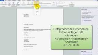 Serienbrief erstellen  Word 2010 [upl. by Beitnes824]