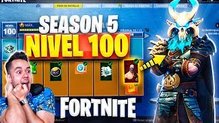 TEMPORADA 5 SKIN NIVEL 100 TODO COMPRADO  Fortnite Battle Royale Pase de Batalla  TheGrefg [upl. by Lauren]