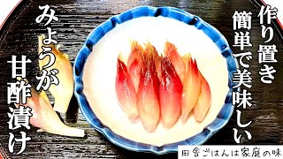 【みょうが甘酢漬け】誰でも簡単！色よくさっぱり美味しい！カンタン酢で時短！大量消費 作り置き なすとみょうがの甘酢漬け みょうがレシピ｜料理｜家庭の味｜田舎ごはん [upl. by Blalock336]