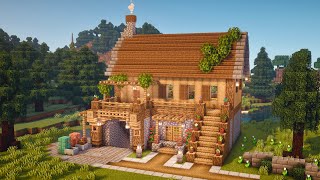 Minecraft  How to Build a Starter House with Mine Entrance  Tutorial [upl. by Adna16]