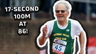 86YearOld Bob Williamson Runs 17 Seconds In Masters 100m At Penn Relays 2024 [upl. by Hsirk]