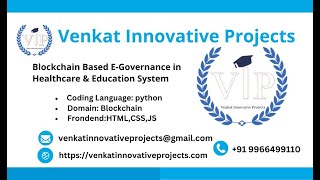 Blockchain Based E Governance in Healthcare amp Education System [upl. by Nollaf]