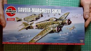 SavoiaMarchetti SM79 172 Airfix 2020  1967 vintage classic kit unboxing [upl. by Eenat]